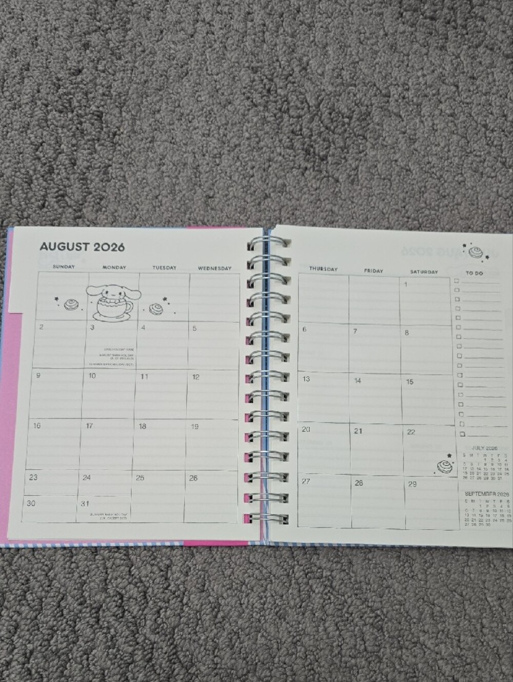 2026-2027 (August 2026 - Decemver 2027) Cinnamoroll 17-Month Planner - Picture 4 of 7